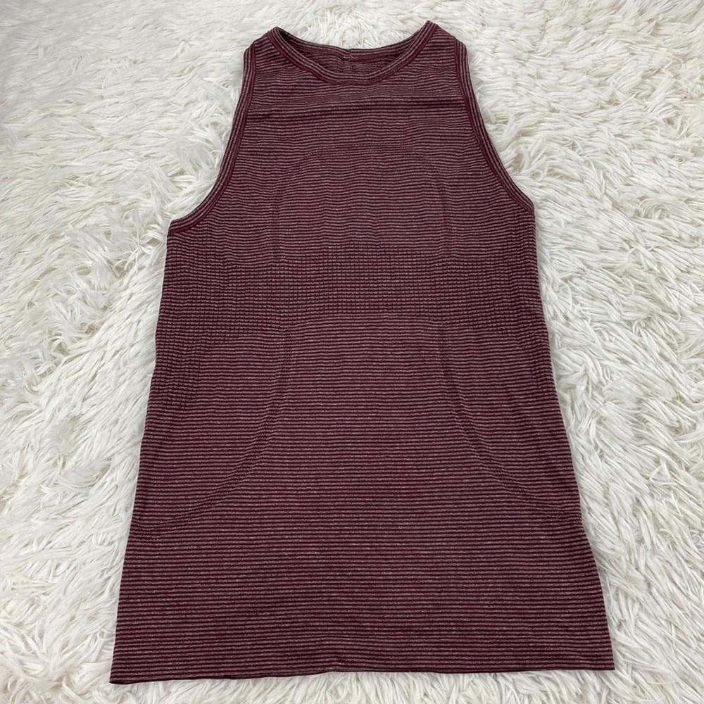 Lululemon Run: Swiftly Tech Tank Tonka Stripe Heathered Bordeaux